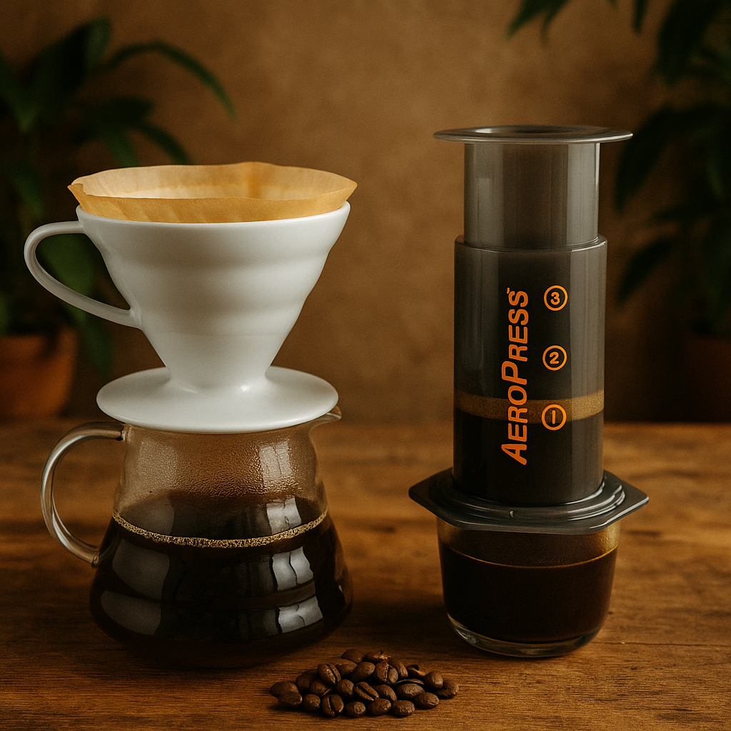 V60 vs AeroPress: cuál es mejor para ti