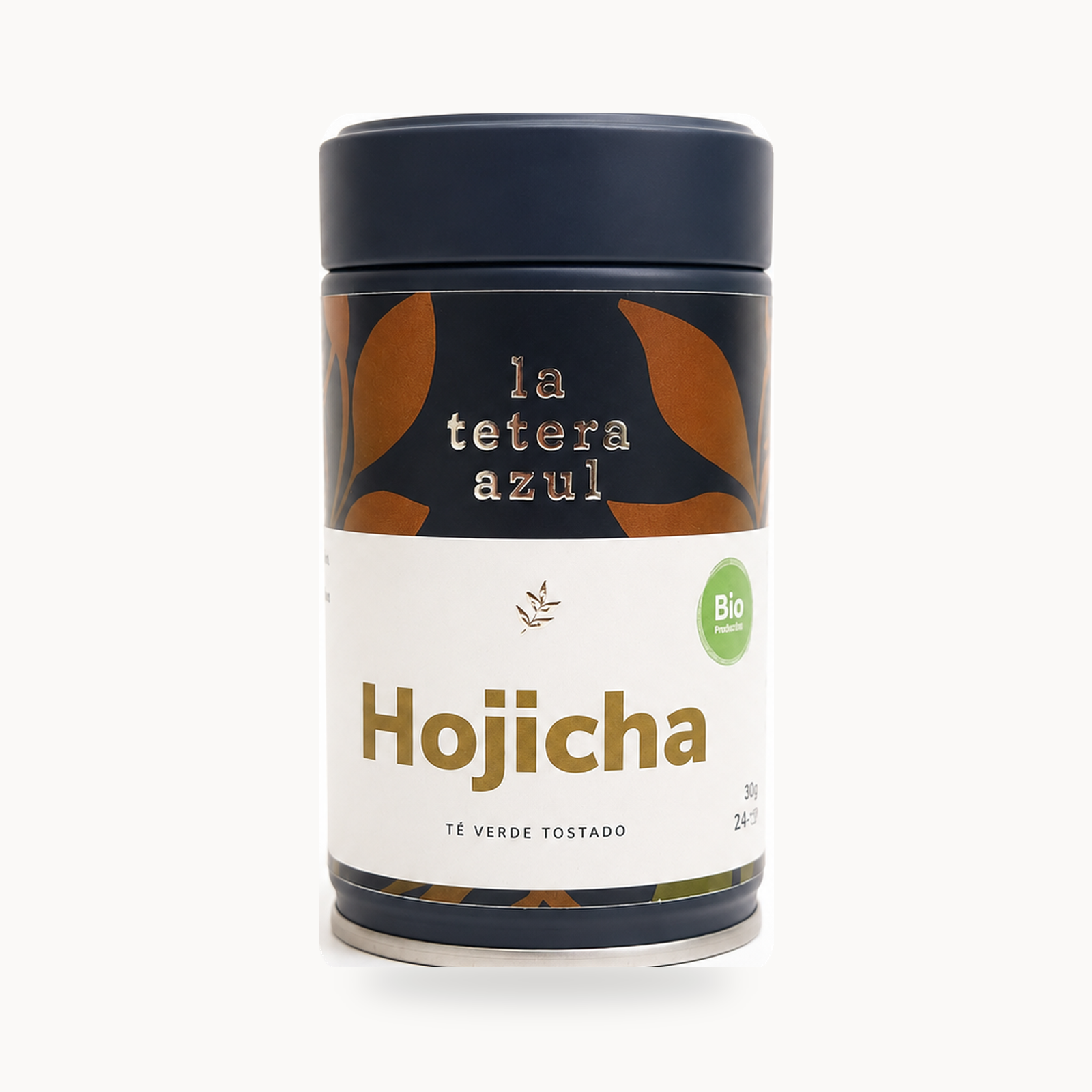 Bote de Té Hojicha Japonés Bio La Tetera Azul 80 g, té verde tostado para preparar con leche o bebida vegetal