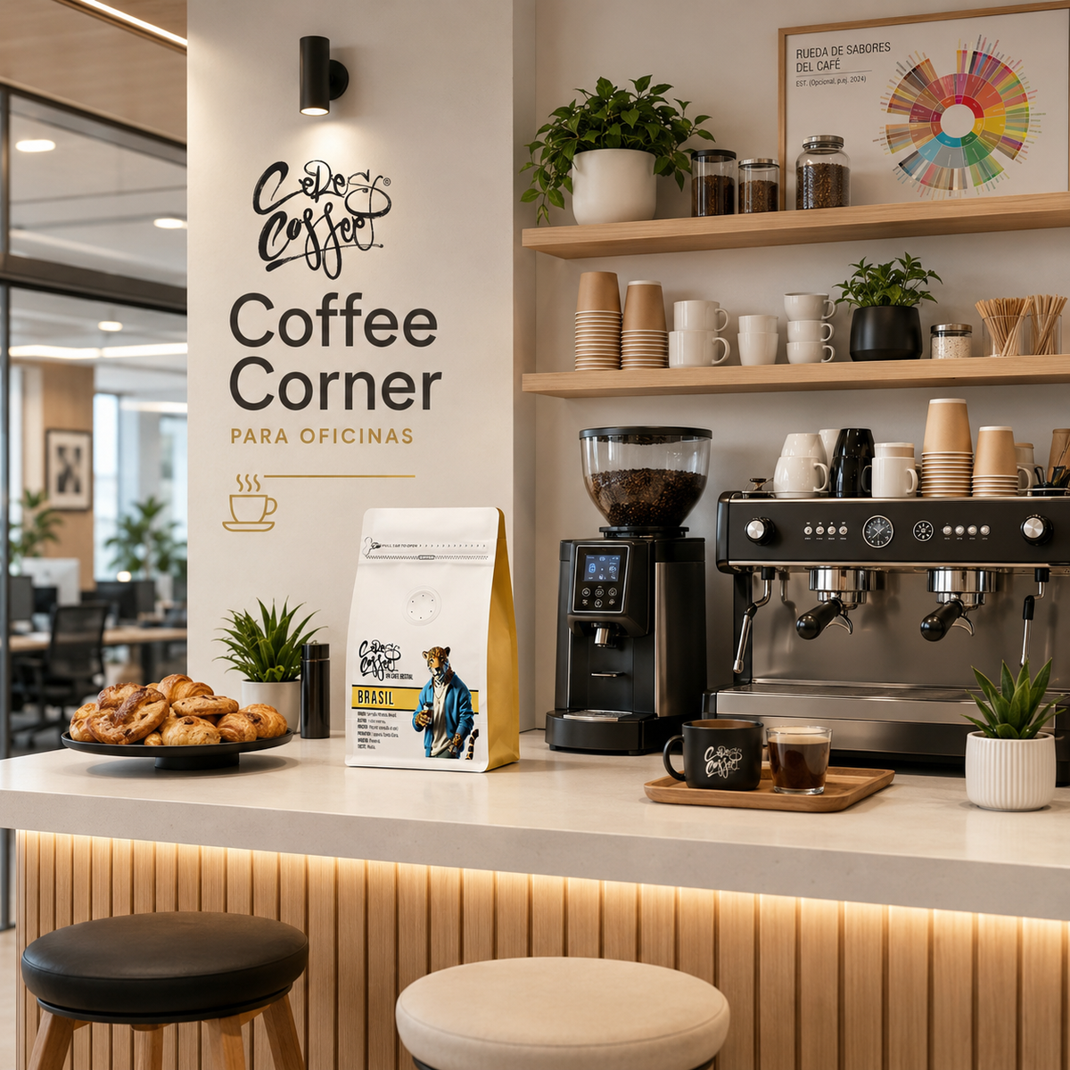 Coffee Corner premium de Ceres Coffee en una oficina